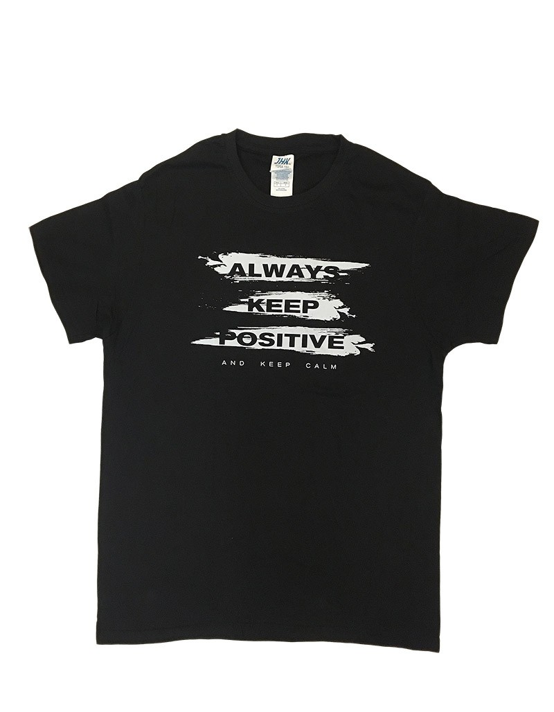 mens-tshirt-d055-always-keep-positive-themooncat-black